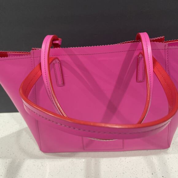 KATE SPADE Large Tote Pink Horizon Saffiano Leather Serrated Edge Pre-Loved - Picture 12 of 15